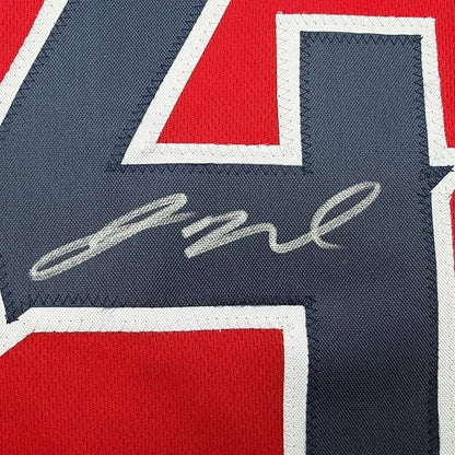 Framed Autographed/Signed Jaylin Noel 35x39 Houston Red Pro Cut Football Jersey JSA COA