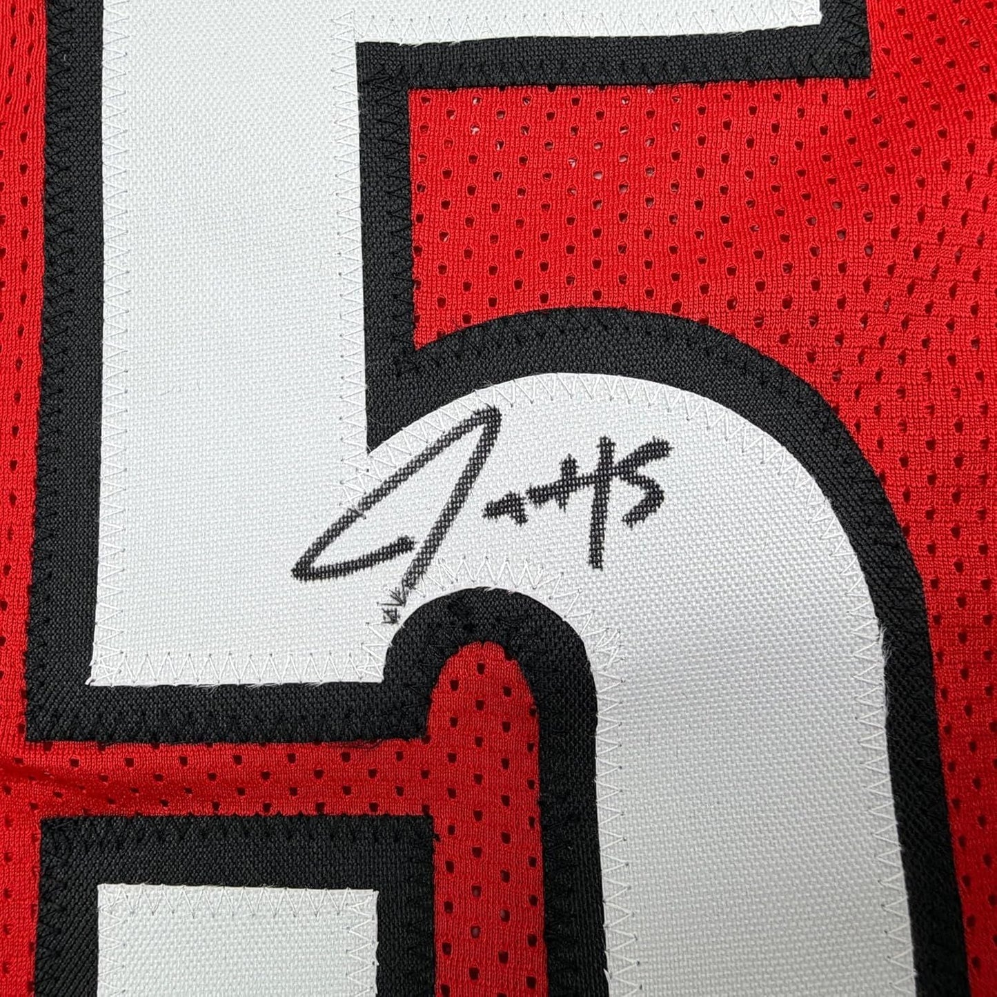 Framed Autographed/Signed Jrue Holiday 35x39 Portland Red Basketball Jersey Beckett BAS COA
