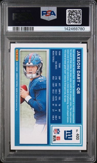 Graded 2025 Donruss Jaxson Dart #400 Rookie RC Football Card PSA 9 Mint