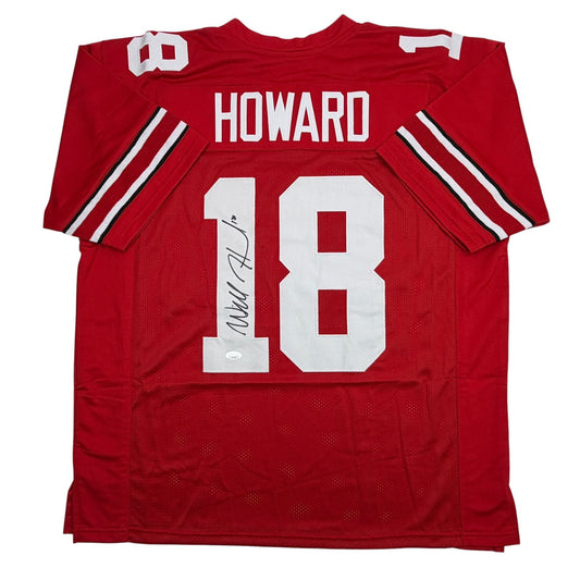 Autographed/Signed Will Howard Ohio State Red College Football Jersey JSA COA