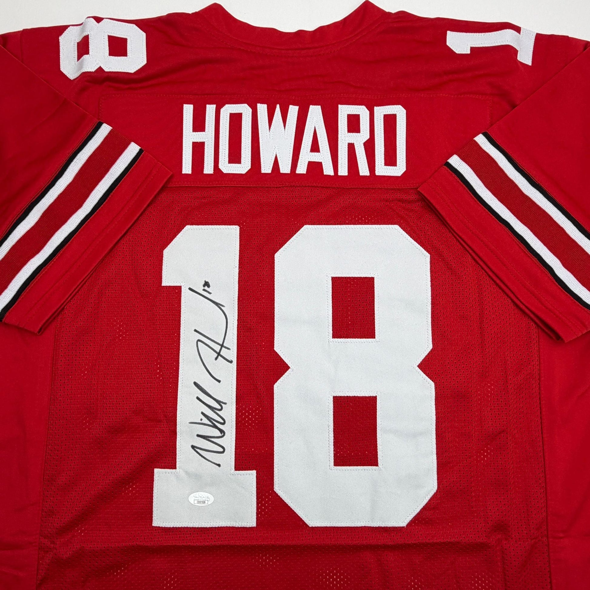 Autographed/Signed Will Howard Ohio State Red College Football Jersey JSA COA