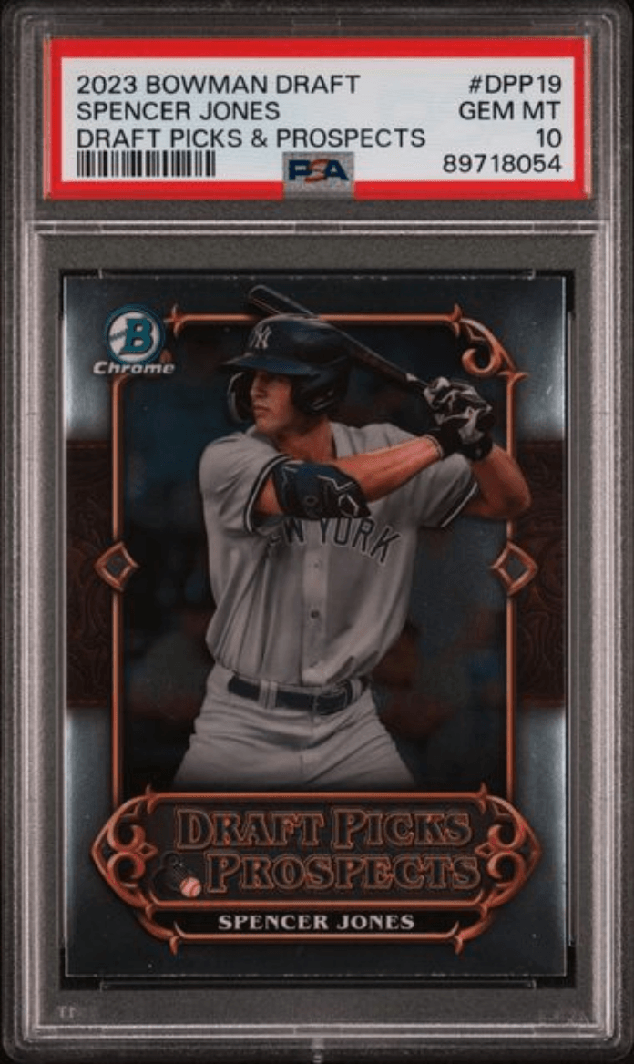 Graded 2023 Topps Bowman Draft Spencer Jones #DPP19 Draft Picks & Prospects Rookie RC Baseball Card PSA 10 Gem Mint