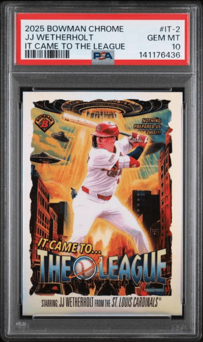 Graded 2025 Topps Bowman Chrome JJ Wetherholt #IT2 It Came to the League Rookie RC Baseball Card PSA 10 Gem Mint