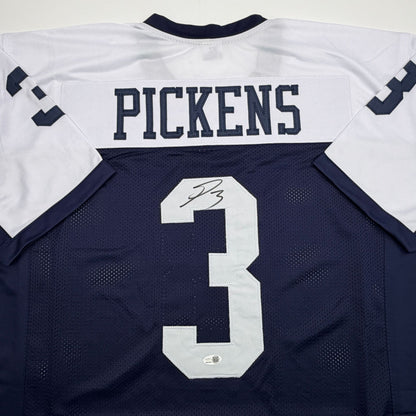 Autographed/Signed George Pickens Dallas Thanksgiving Day Football Jersey JSA COA