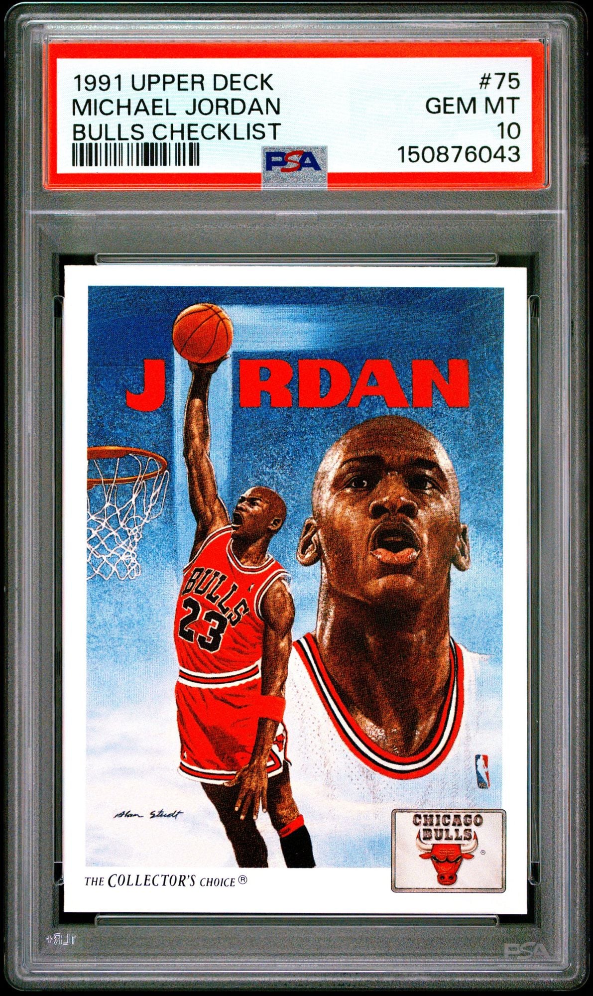 Graded 1991 UD Upper Deck Michael Jordan #75 Bulls Checklist Basketball Card PSA 10 Gem Mint