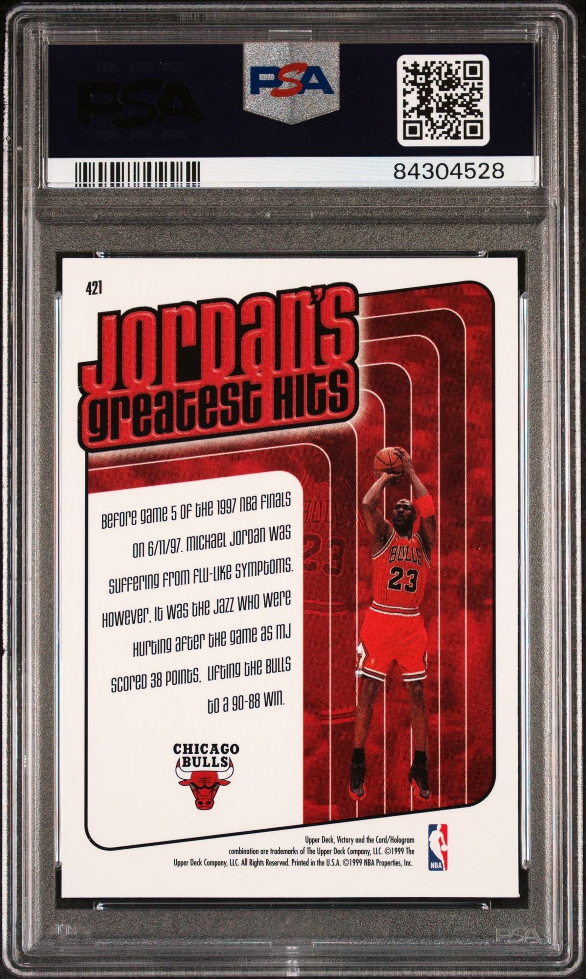 Graded 1991 UD Upper Deck Victory Michael Jordan #421 Greatest Hits Basketball Card PSA 10 Gem Mint