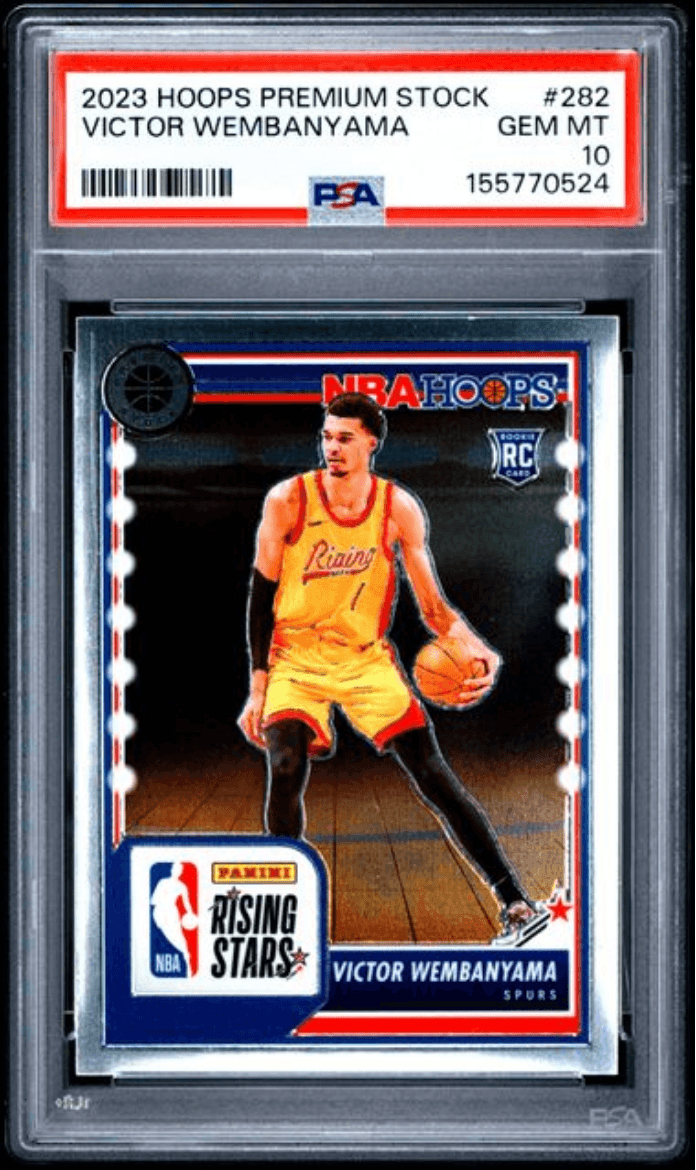 Graded 2023 Panini Hoops Premium Stock Victor Wembanyama #282 Rookie RC Basketball Card PSA 10 Gem Mint