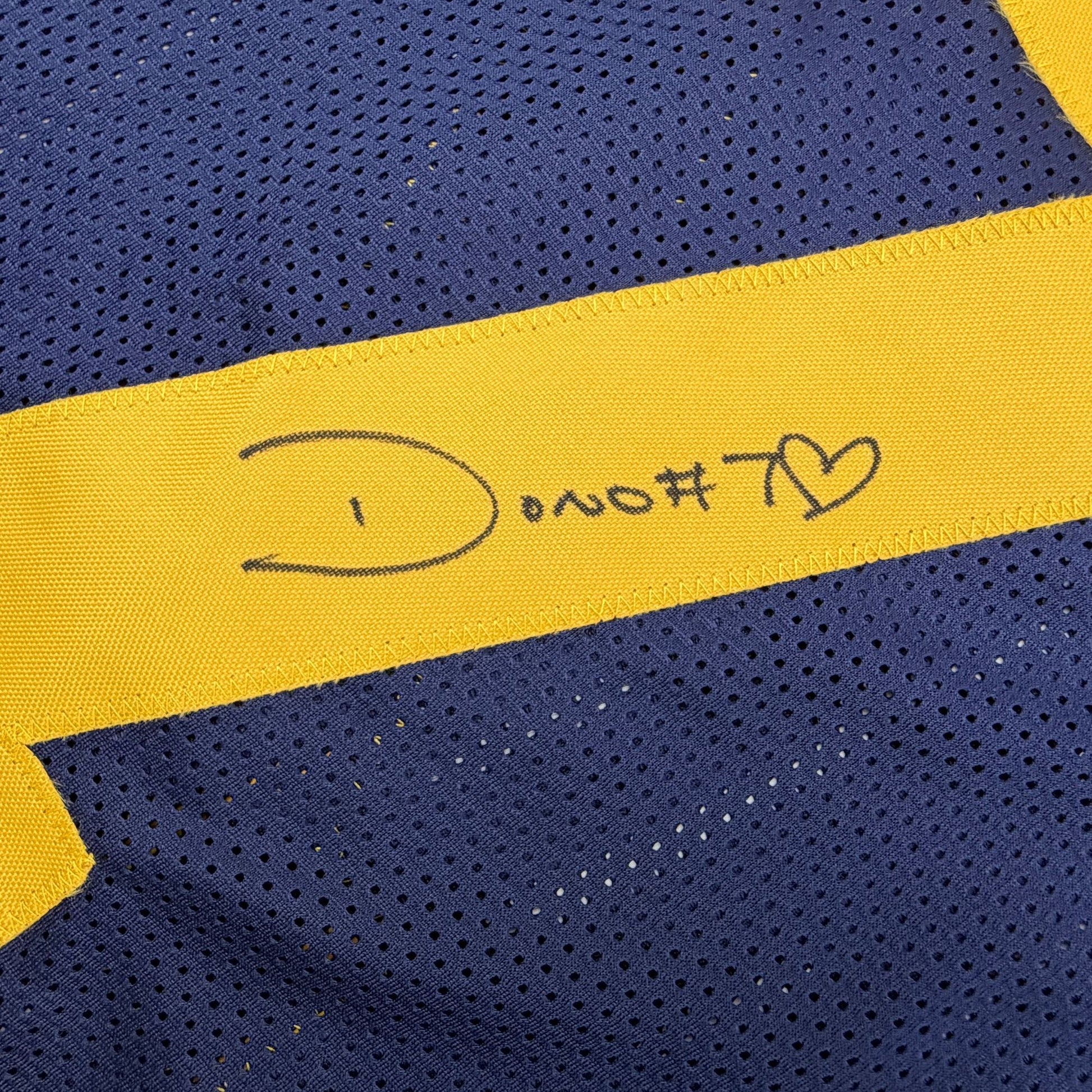 Autographed/Signed Donovan Edwards Michigan Blue College Football Jersey JSA COA