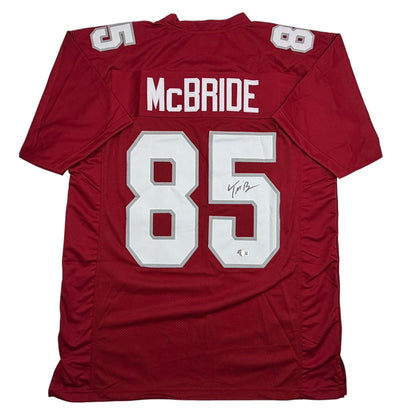 Autographed/Signed Trey McBride Arizona Red Football Jersey Beckett BAS COA