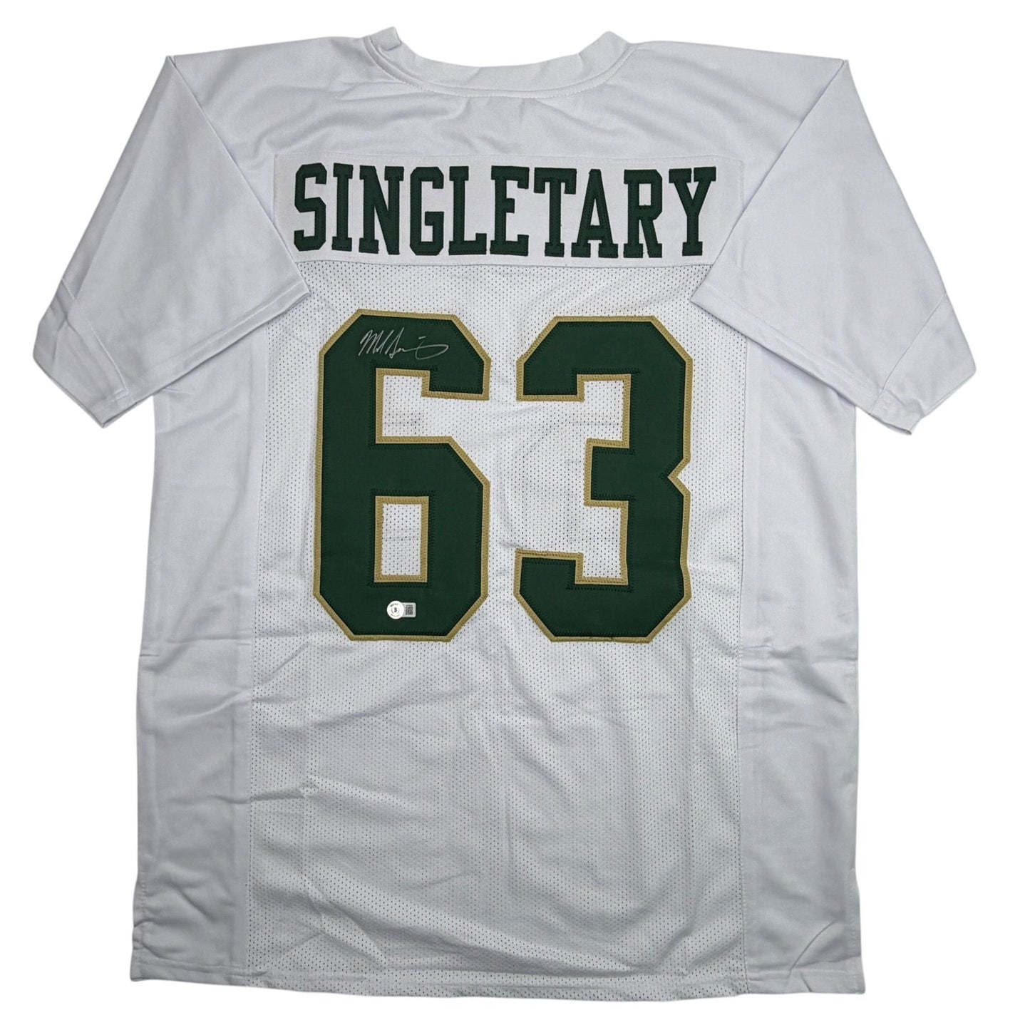 Autographed/Signed Mike Singletary Baylor White College Football Jersey Beckett BAS COA