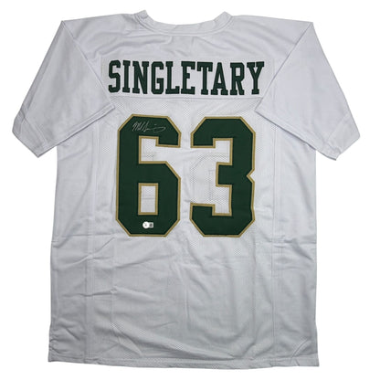 Autographed/Signed Mike Singletary Baylor White College Football Jersey Beckett BAS COA
