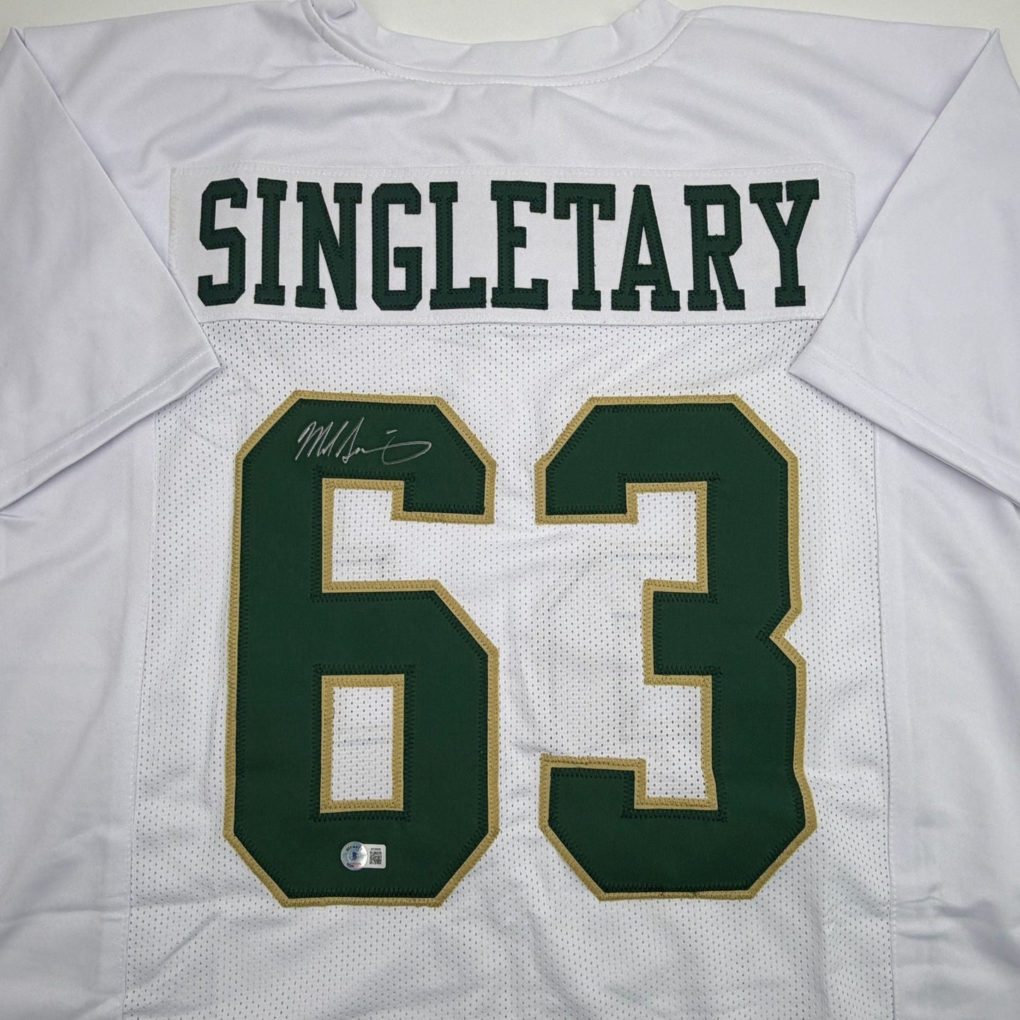 Autographed/Signed Mike Singletary Baylor White College Football Jersey Beckett BAS COA