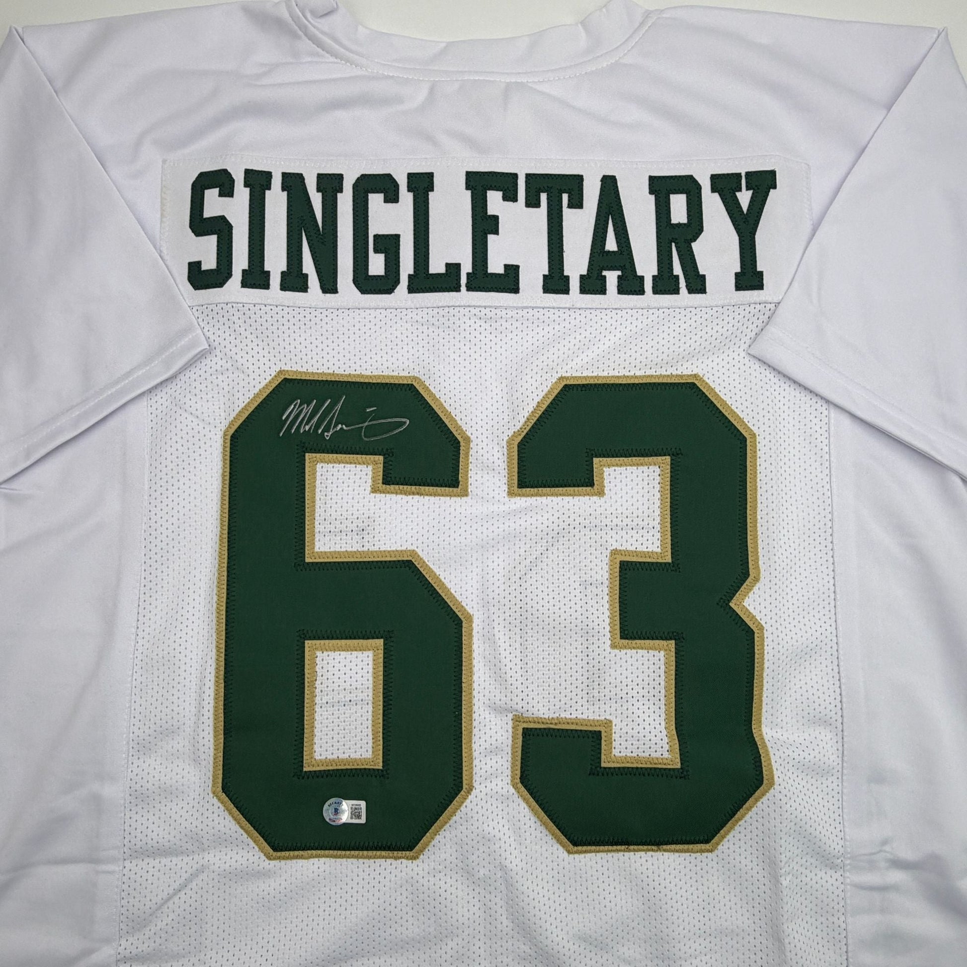 Autographed/Signed Mike Singletary Baylor White College Football Jersey Beckett BAS COA