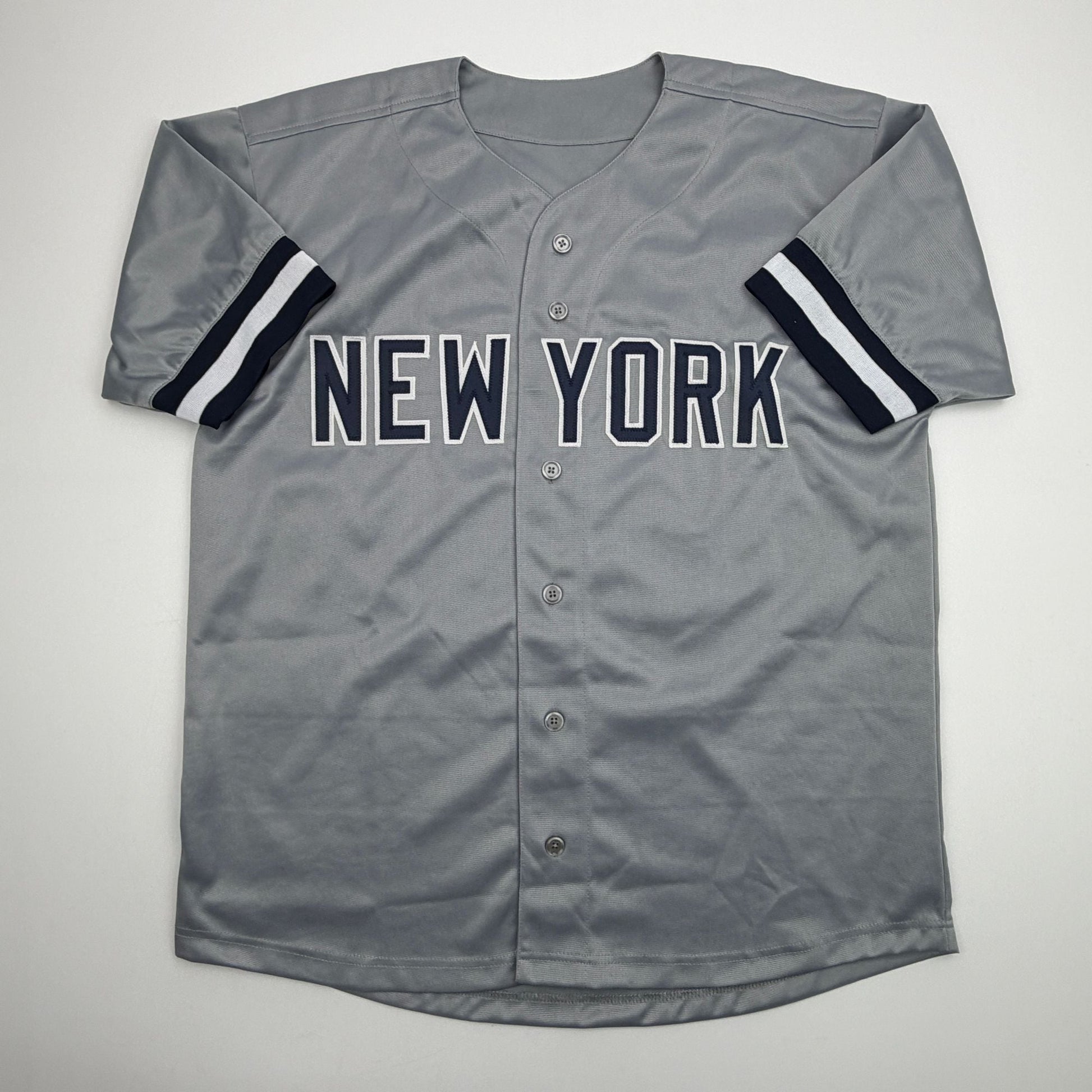 Autographed/Signed David Robertson New York Grey Baseball Jersey JSA COA