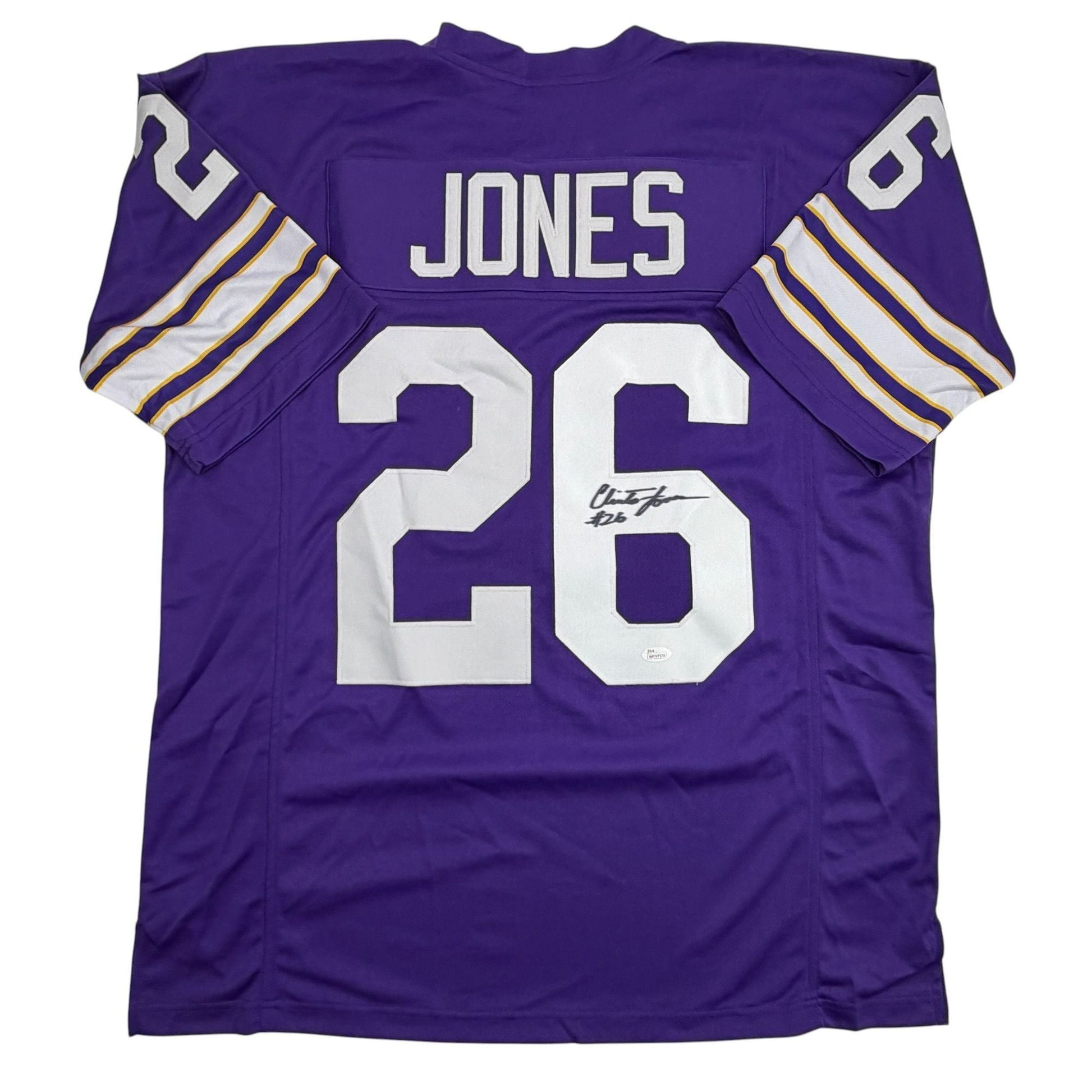 Autographed/Signed Clinton Jones Minnesota Purple Football Jersey JSA COA