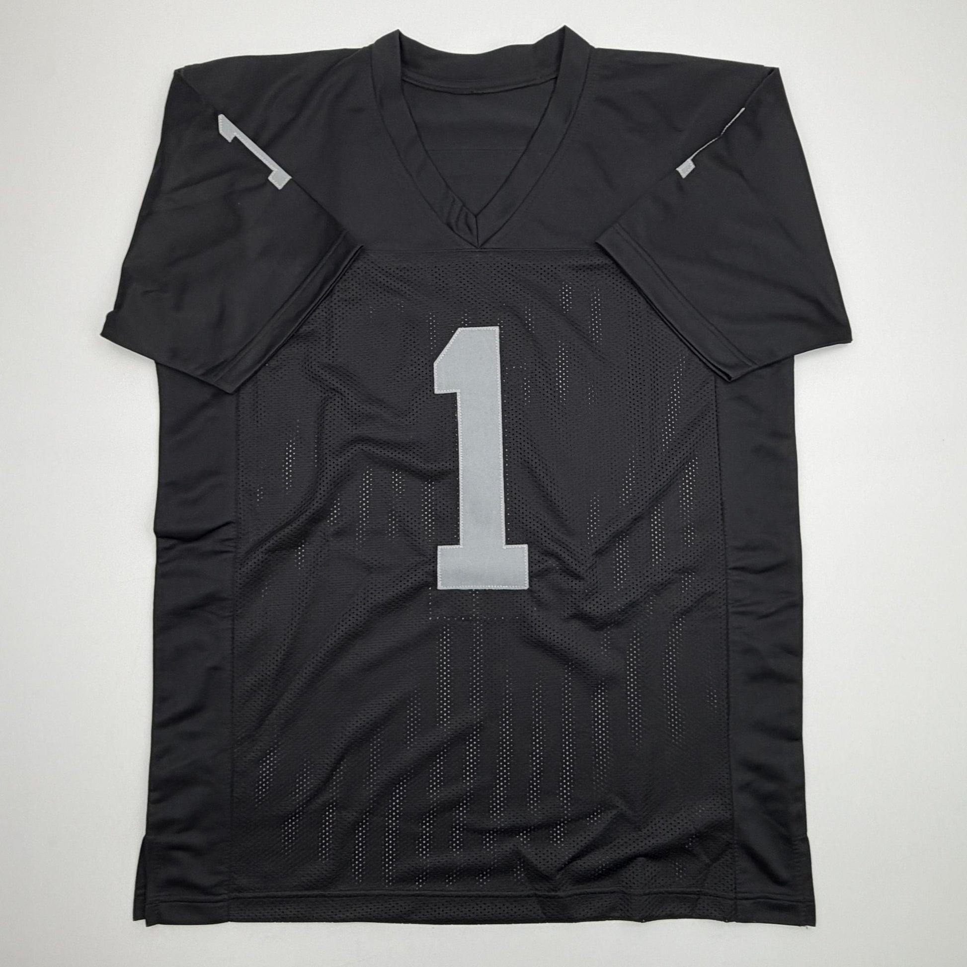 Autographed/Signed Tre Tucker Oakland Las Vegas Black Football Jersey Beckett BAS COA