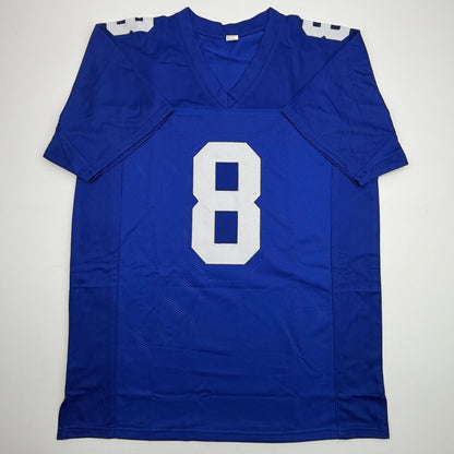 Autographed/Signed Jevon Holland New York Blue Football Jersey JSA COA