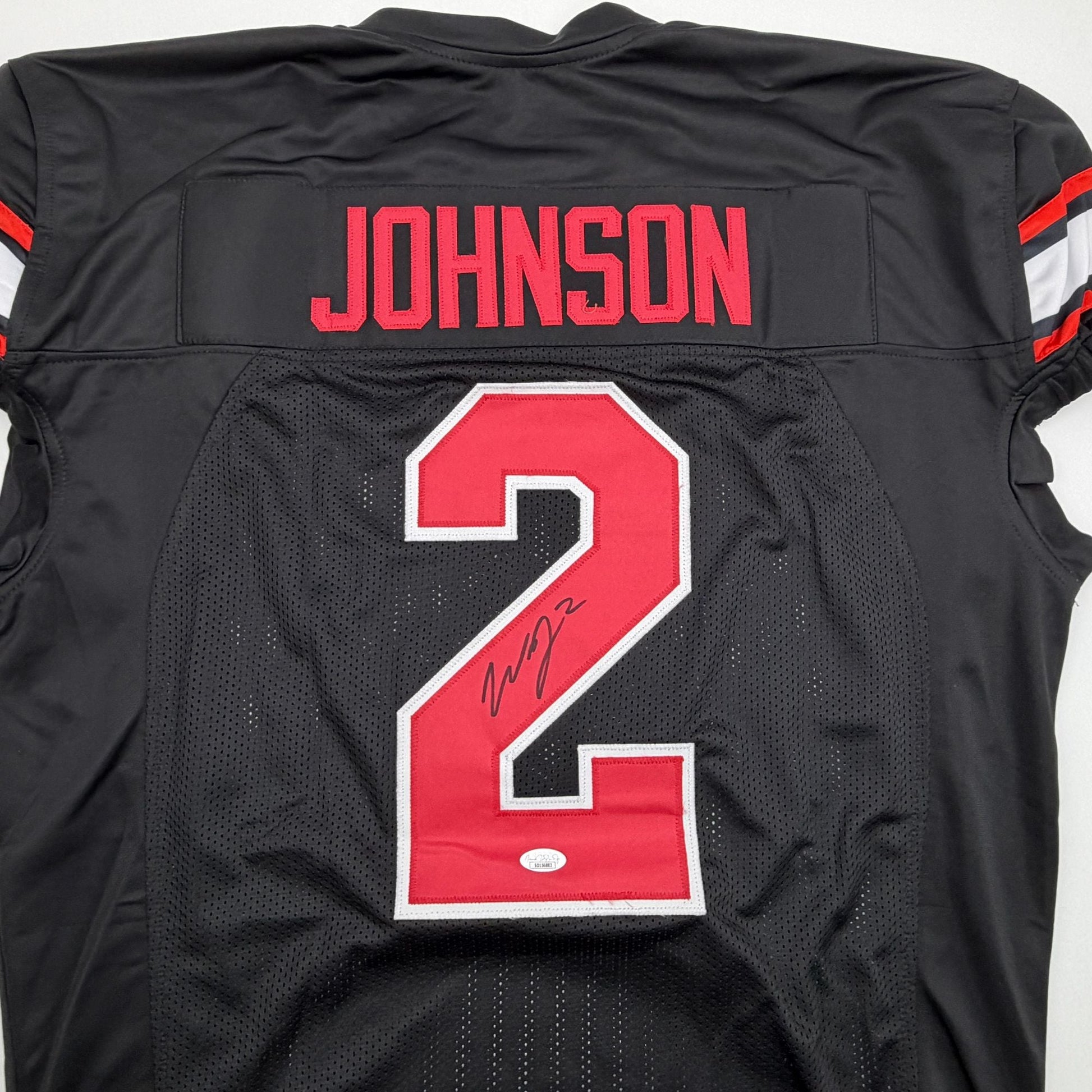 Autographed/Signed Will Johnson Arizona Black Pro Cut Football Jersey Beckett BAS COA
