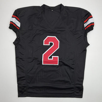 Autographed/Signed Will Johnson Arizona Black Pro Cut Football Jersey Beckett BAS COA