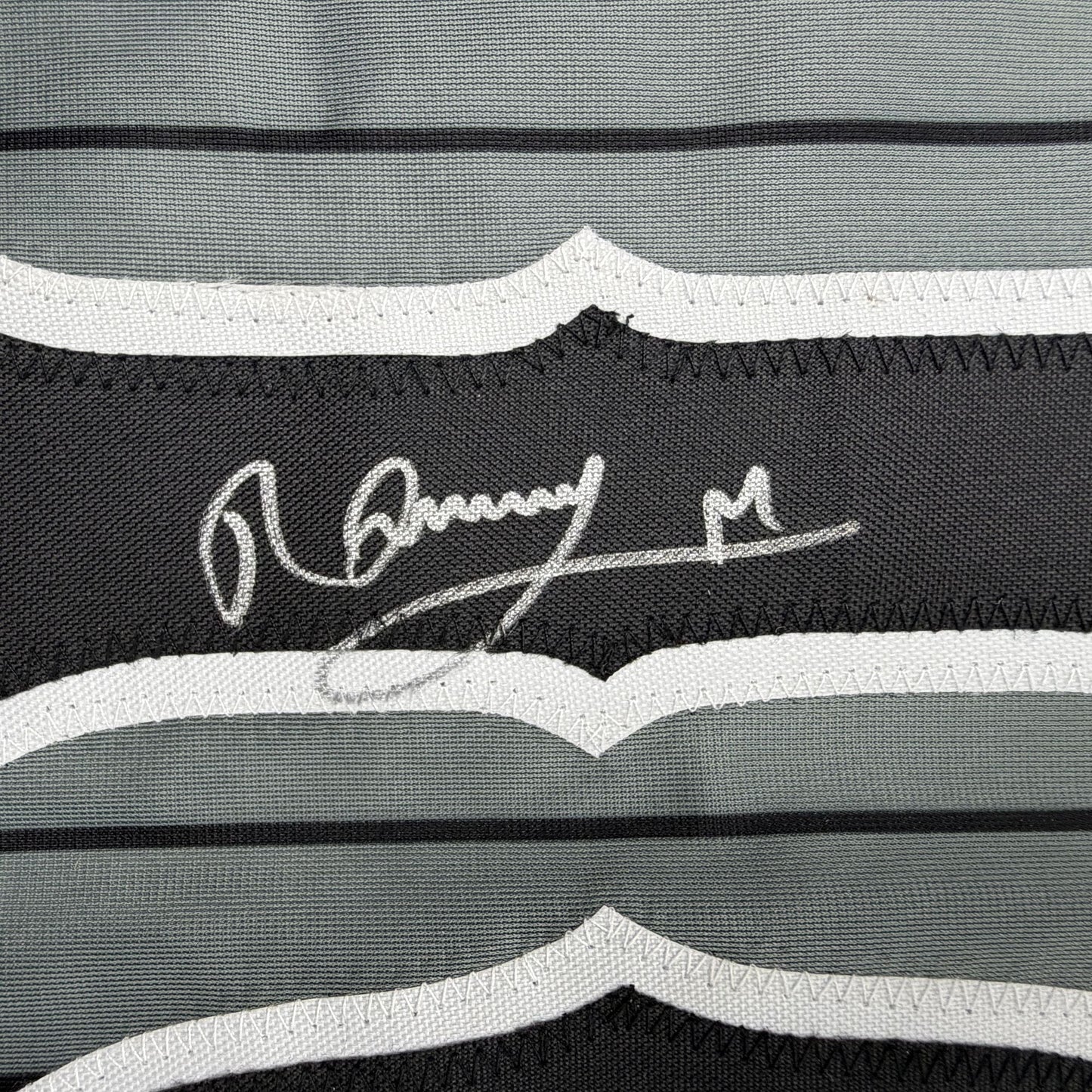 Autographed/Signed Ronny Mauricio New York Grey Pinstripe City Connect Baseball Jersey Beckett BAS COA