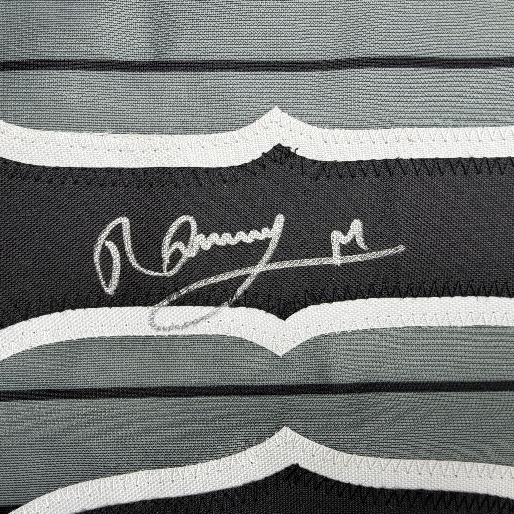 Autographed/Signed Ronny Mauricio New York Grey Pinstripe City Connect Baseball Jersey Beckett BAS COA
