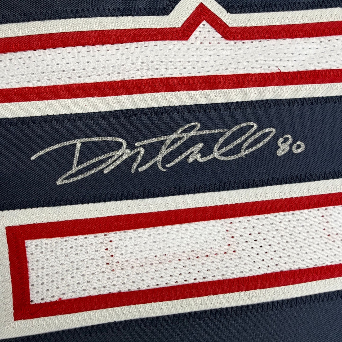 Autographed/Signed Danny Amendola New England White Football Jersey JSA COA