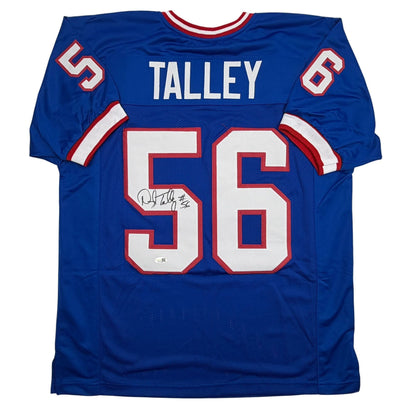 Autographed/Signed Darryl Talley Buffalo Blue Football Jersey JSA COA