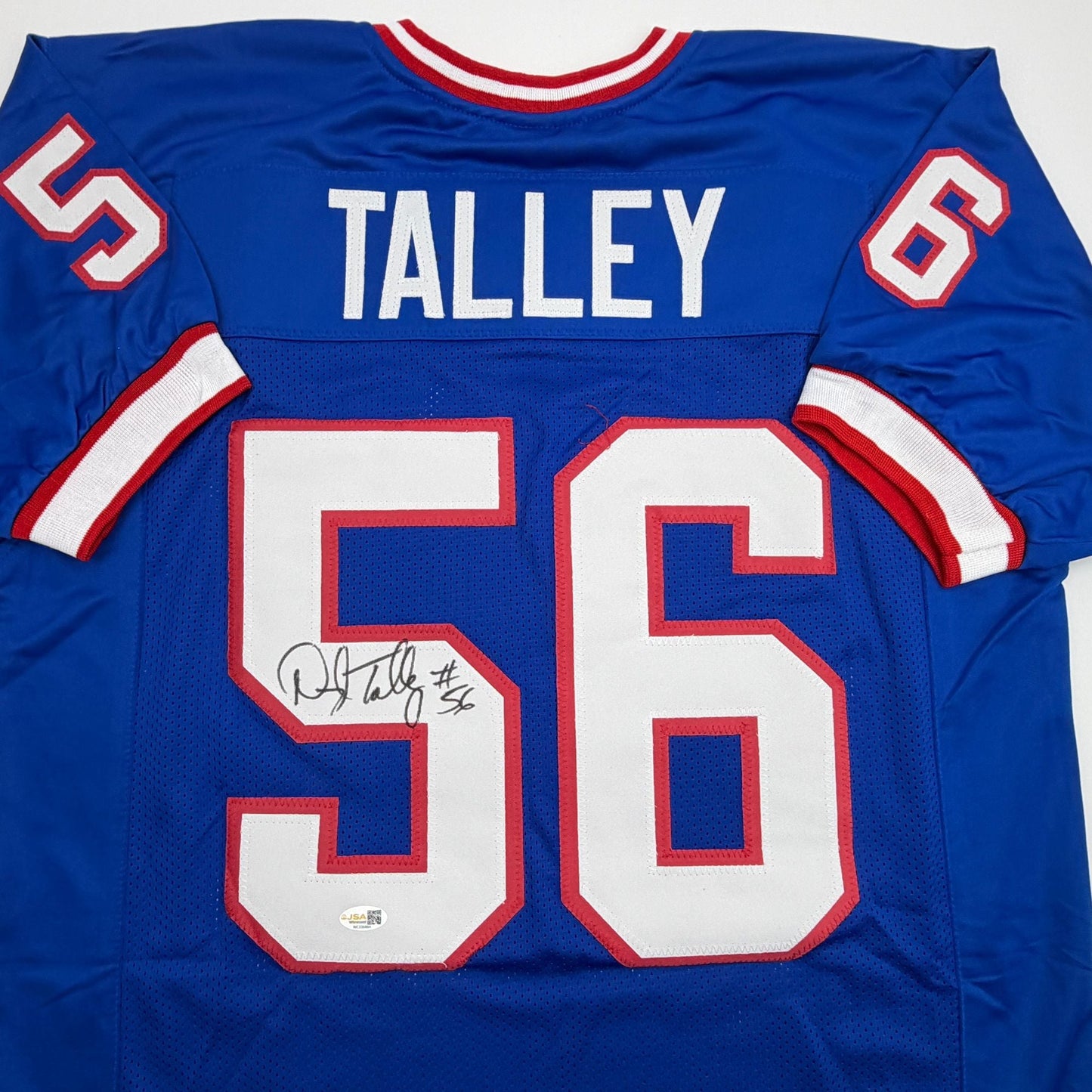 Autographed/Signed Darryl Talley Buffalo Blue Football Jersey JSA COA