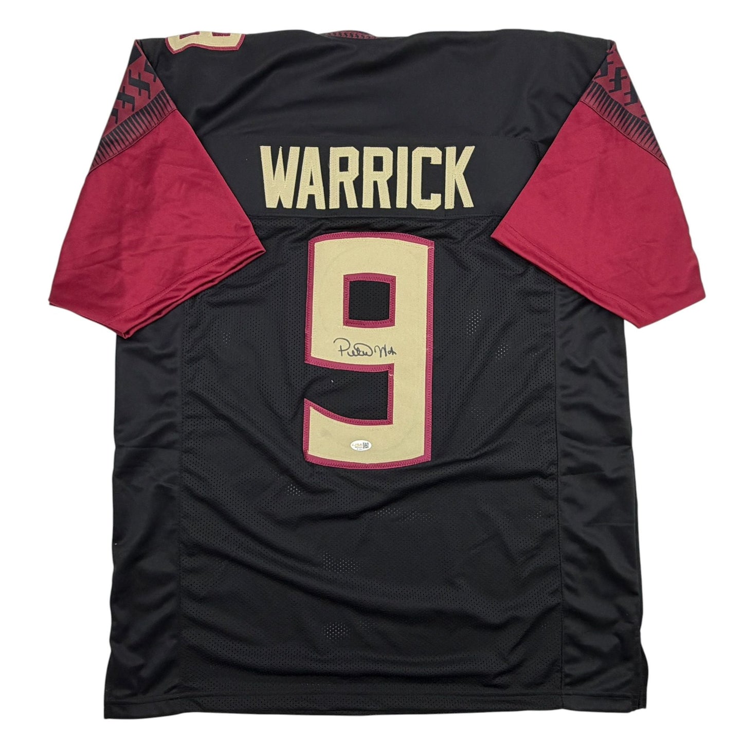 Autographed/Signed Peter Warrick Florida State FSU Black College Football Jersey JSA COA