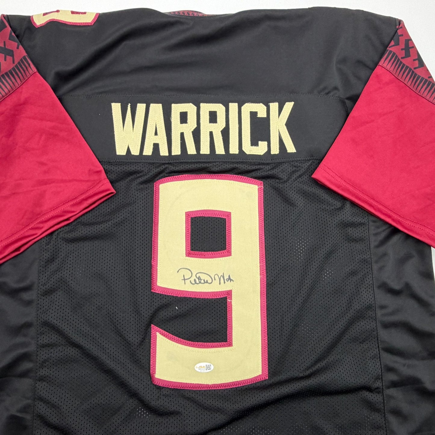 Autographed/Signed Peter Warrick Florida State FSU Black College Football Jersey JSA COA