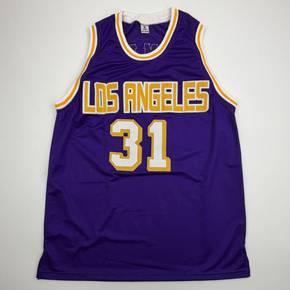 Autographed/Signed Kurt Rambis Los Angeles Purple Basketball Jersey Beckett BAS COA