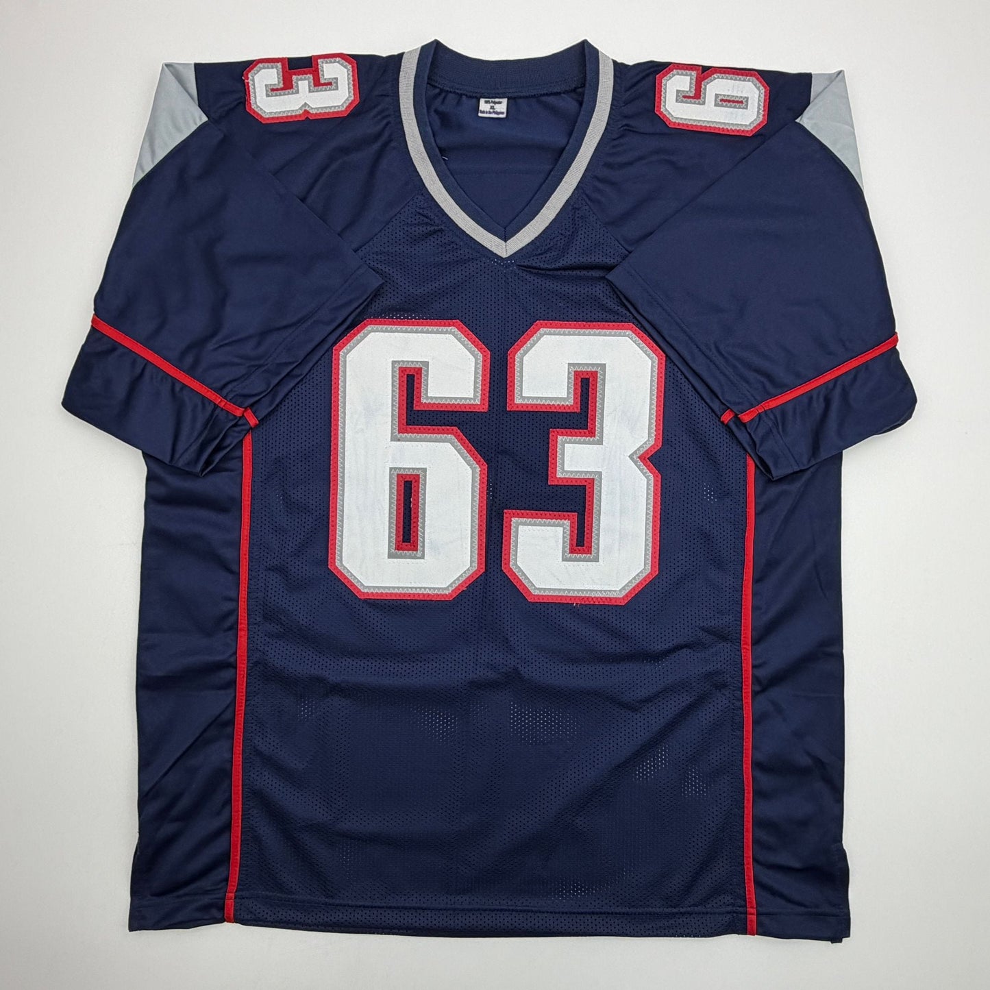Autographed/Signed Joe Andruzzi New England Navy Blue Football Jersey JSA COA