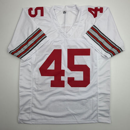 Autographed/Signed Archie Griffin HT 1974/1975 Ohio State White College Football Jersey Beckett BAS COA