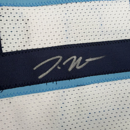 Autographed/Signed Donte DiVincenzo Villanova White College Basketball Jersey Beckett BAS COA