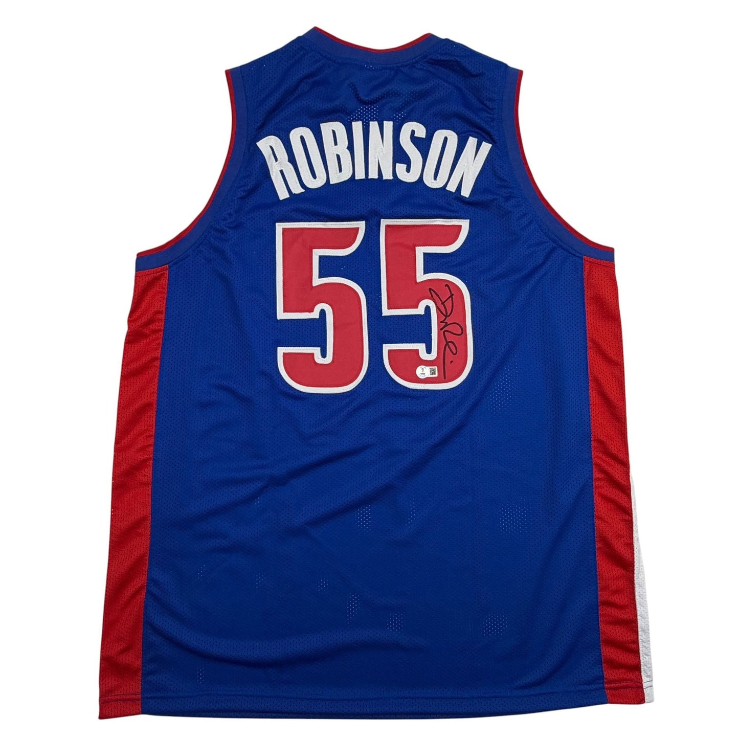 Autographed/Signed Duncan Robinson Detroit Blue Basketball Jersey Beckett BAS COA