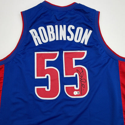 Autographed/Signed Duncan Robinson Detroit Blue Basketball Jersey Beckett BAS COA