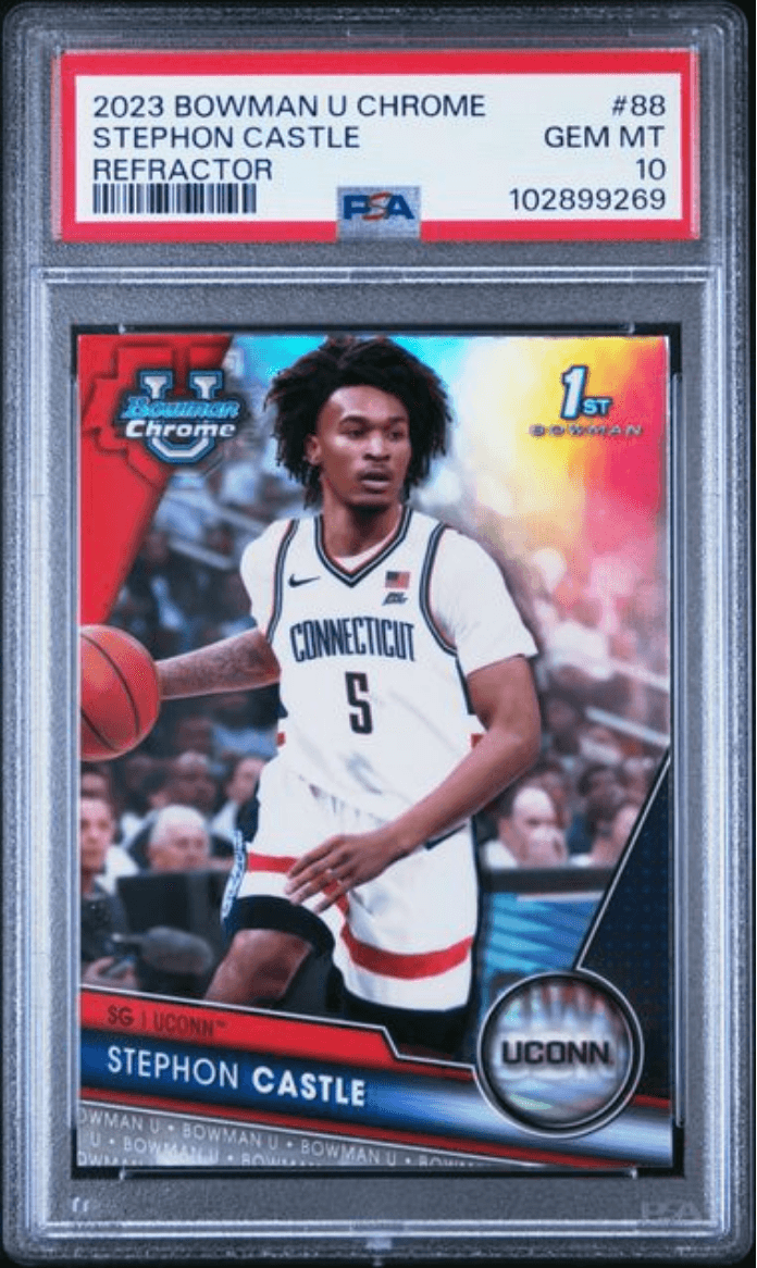 Graded 2023 Topps Bowman U Chrome Stephon Castle #88 Refractor Rookie RC Basketball Card PSA 10 Gem Mint