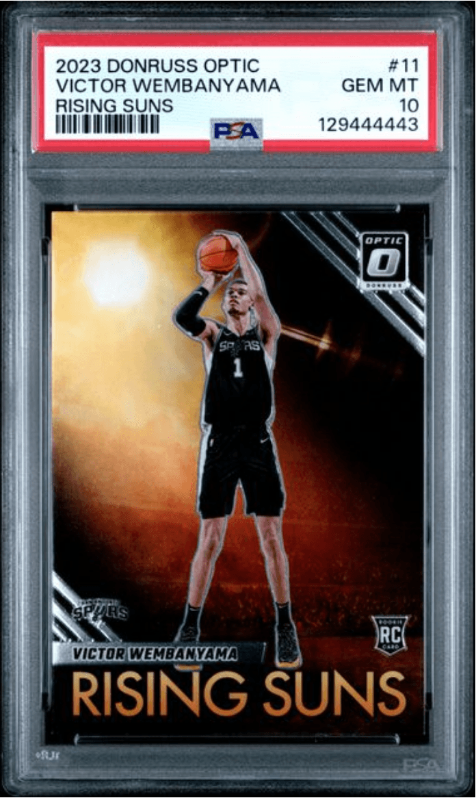 Graded 2023 Panini Donruss Optic Victor Wembanyama #11 Rising Suns Rookie RC Basketball Card PSA 10 Gem Mint