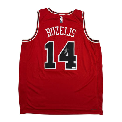 Autographed/Signed Matas Buzelis Chicago Bulls Red Authentic Basketball Jersey Panini COA