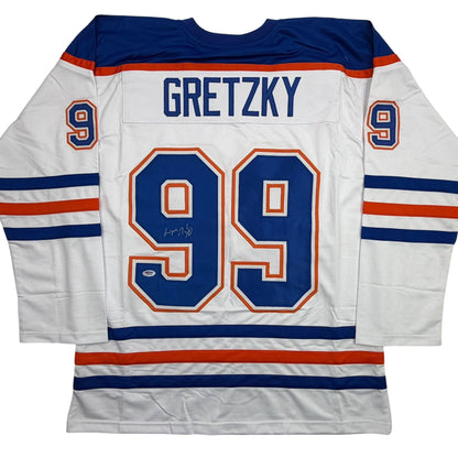 Autographed/Signed Wayne Gretzky Edmonton White Hockey Jersey PSA/DNA COA