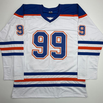 Autographed/Signed Wayne Gretzky Edmonton White Hockey Jersey PSA/DNA COA