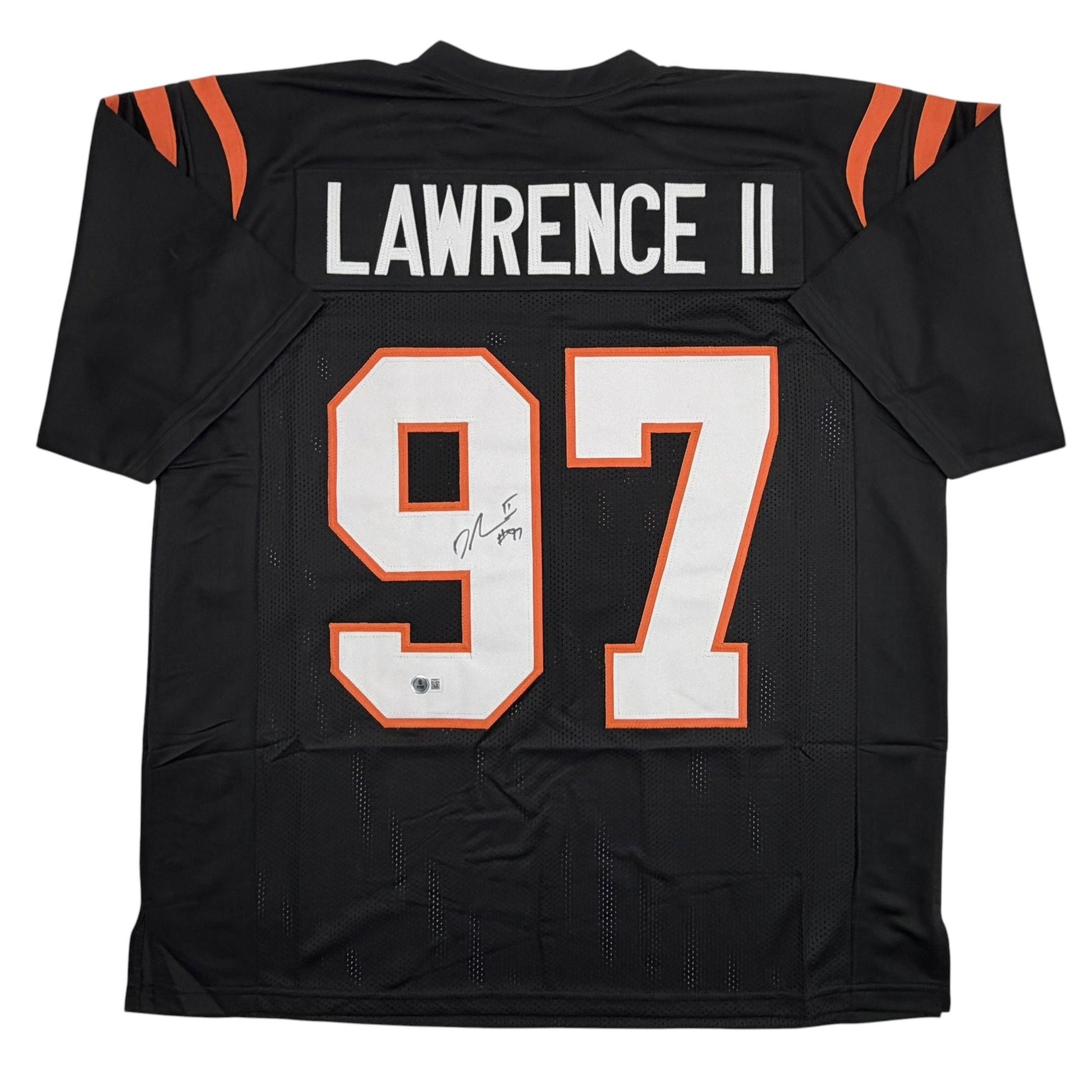 Autographed/Signed Dexter Lawrence II Cincinnati Black Football Jersey Beckett BAS COA