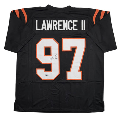 Autographed/Signed Dexter Lawrence II Cincinnati Black Football Jersey Beckett BAS COA