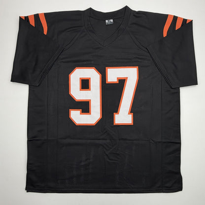 Autographed/Signed Dexter Lawrence II Cincinnati Black Football Jersey Beckett BAS COA