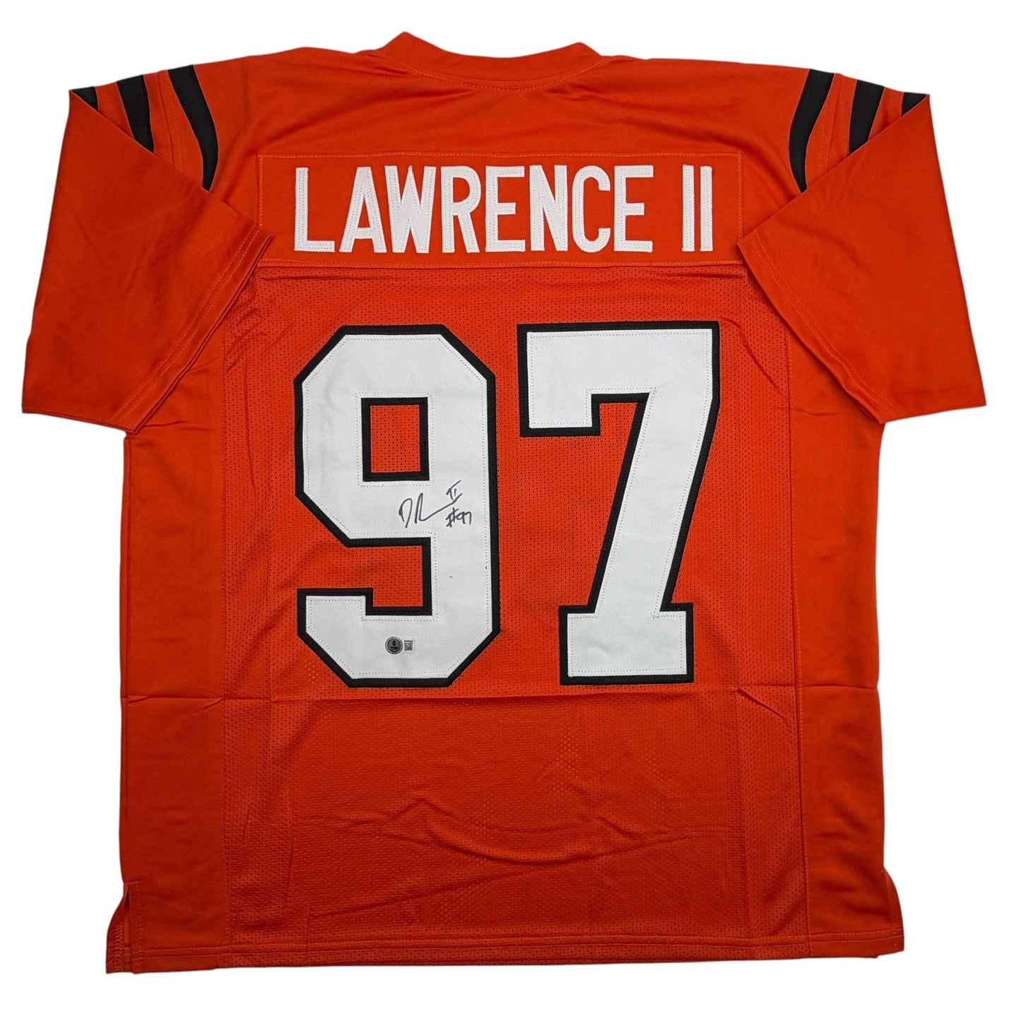Autographed/Signed Dexter Lawrence II Cincinnati Orange Football Jersey Beckett BAS COA