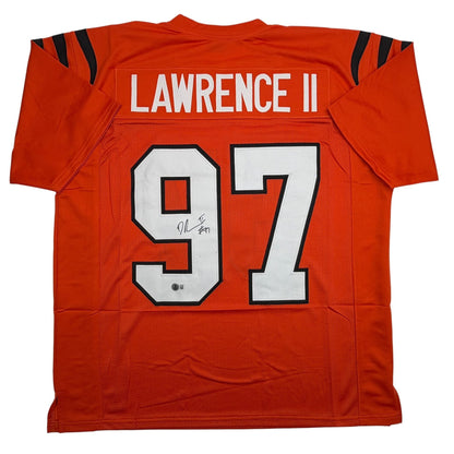Autographed/Signed Dexter Lawrence II Cincinnati Orange Football Jersey Beckett BAS COA