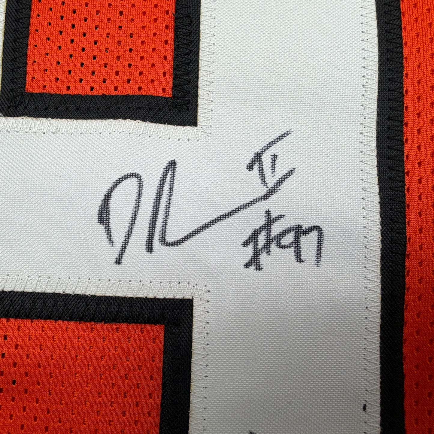 Autographed/Signed Dexter Lawrence II Cincinnati Orange Football Jersey Beckett BAS COA