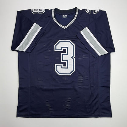 Autographed/Signed George Pickens Dallas Navy Blue Football Jersey JSA COA