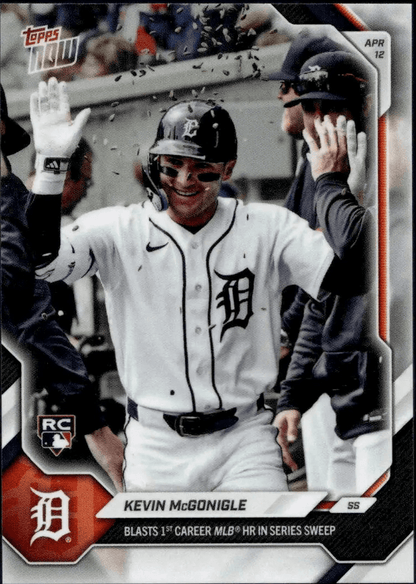 2026 Topps Now Kevin McGonigle #75SP Blasts 1st Carer MLB Home Run in Series Sweep Detroit Tigers Rookie RC Baseball Card