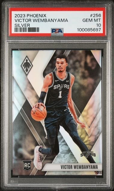 Graded 2023 Panini Phoenix Victor Wembanyama #256 Silver Rookie RC Basketball Card PSA 10 Gem Mint